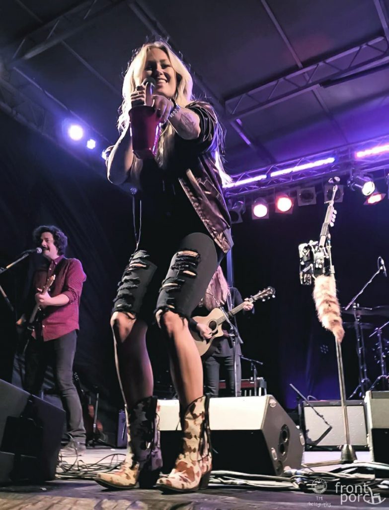 Meghan Patrick on the stage at the 2019 VIEX