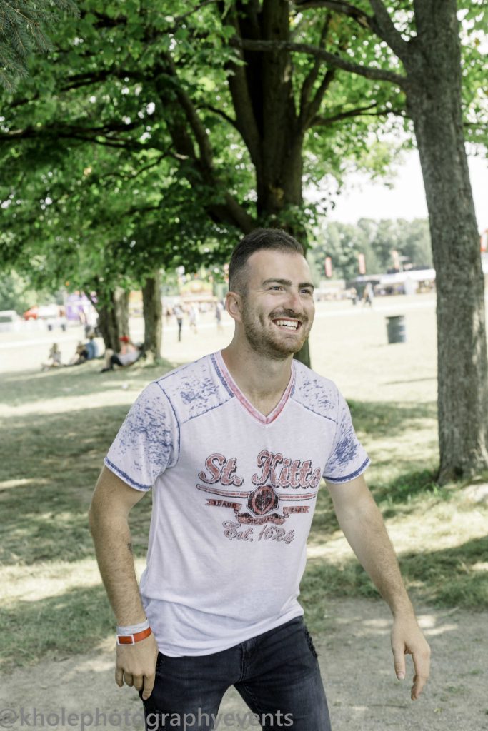 Kris Barclay backstage at Boots & Hearts Music Festival