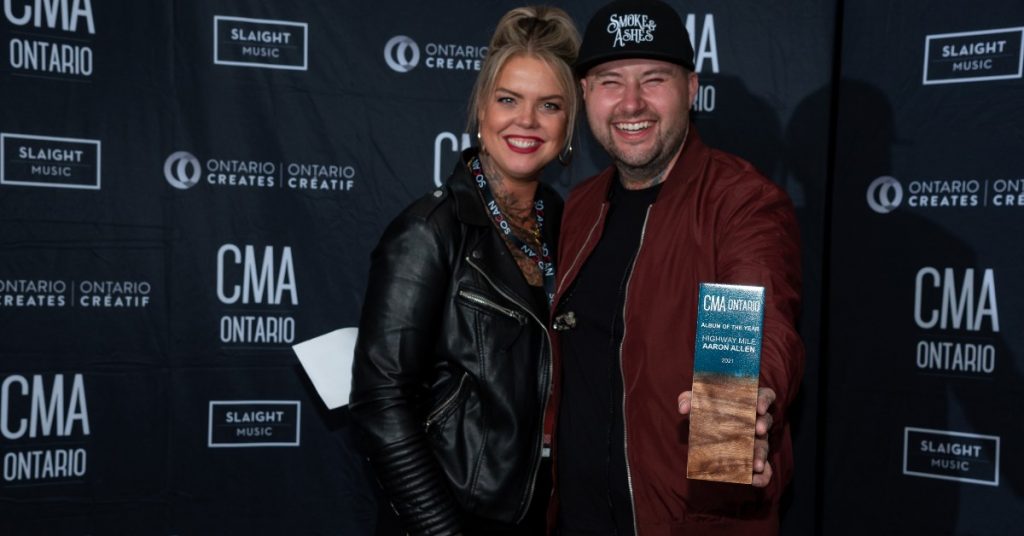 Aaron Allen and his wife Aimee at the CMAOntario Awards