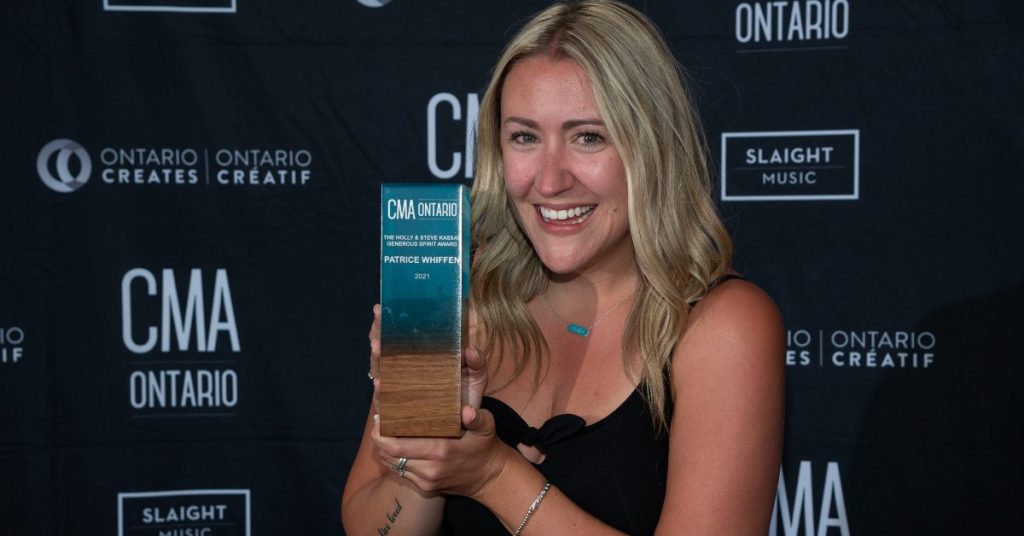 Patrice Whiffen won the Generous Spirit Award at the 2021 CMAOntario Awards