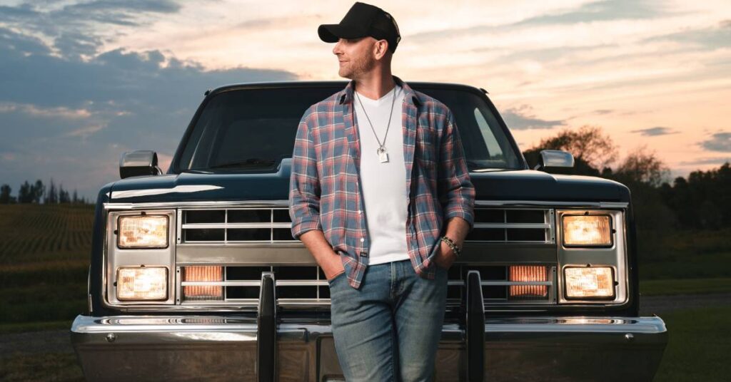 Tim Hicks with a truck
