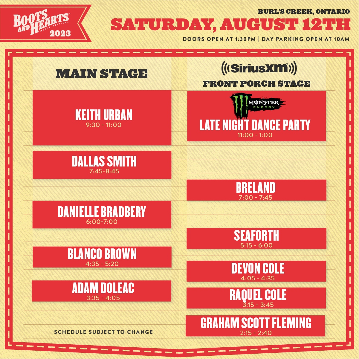 2023 Boots & Hearts Music Festival Full Lineup, Tickets, Schedule