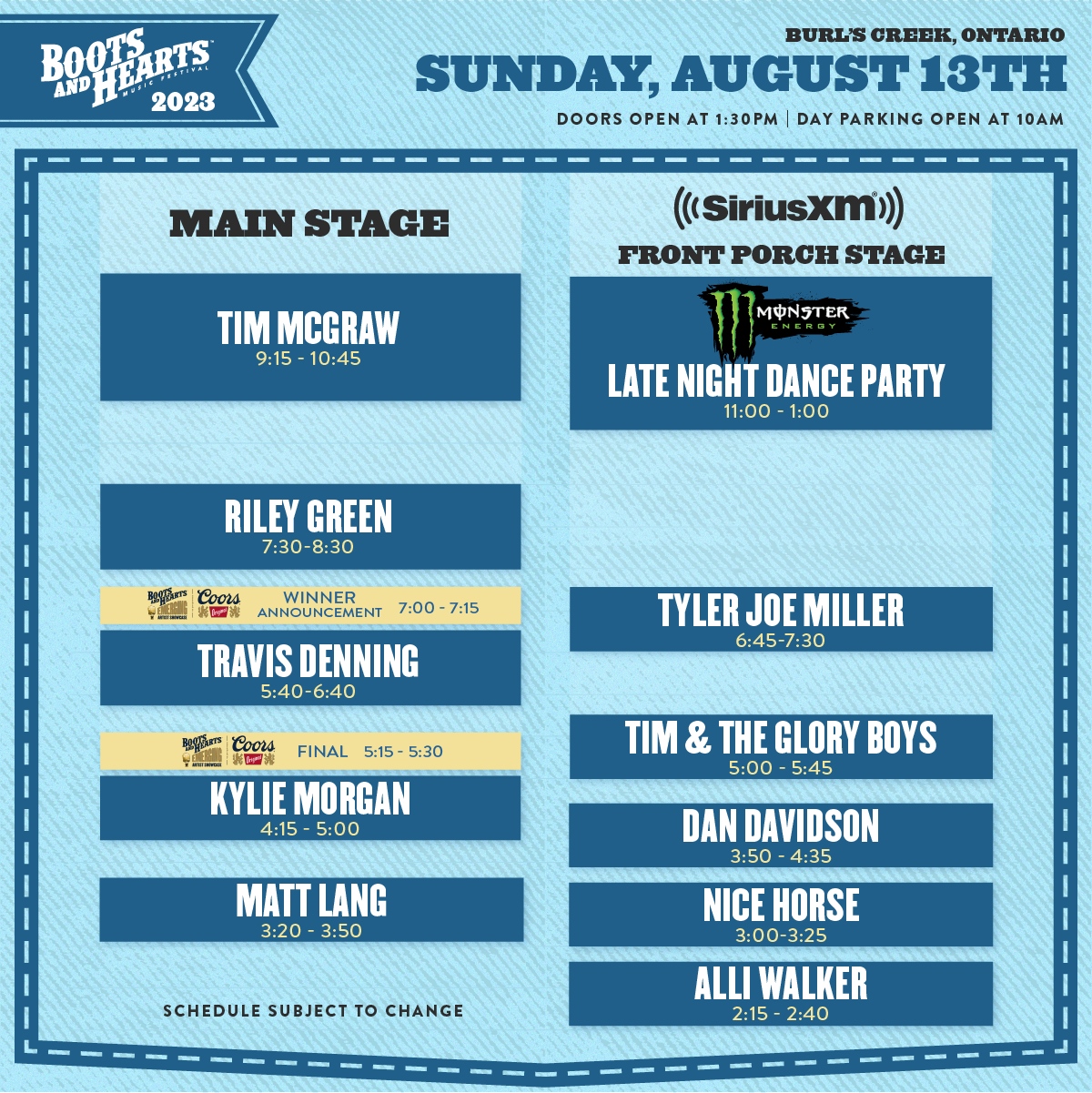 2023 Boots & Hearts Music Festival Full Lineup, Tickets, Schedule