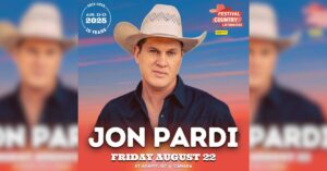 Jon Pardi will be one of the headliners for the 2025 Festival Countru Lotbiniere