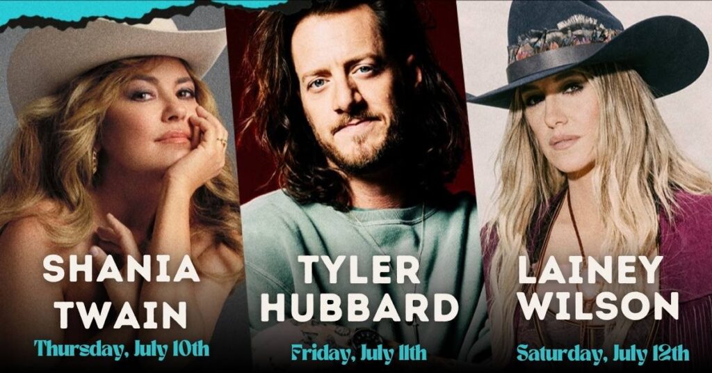 Shania, Tyler Hubbard and Lainey Wilson are the headliners for the 2025 Cavendish Beach Music Festival