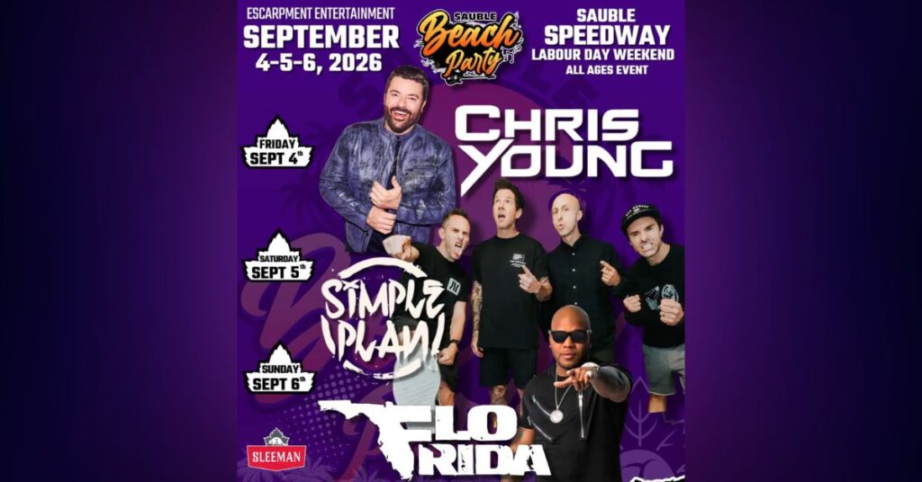 Headliners for the Sauble Beach Party 2026 Music Festival